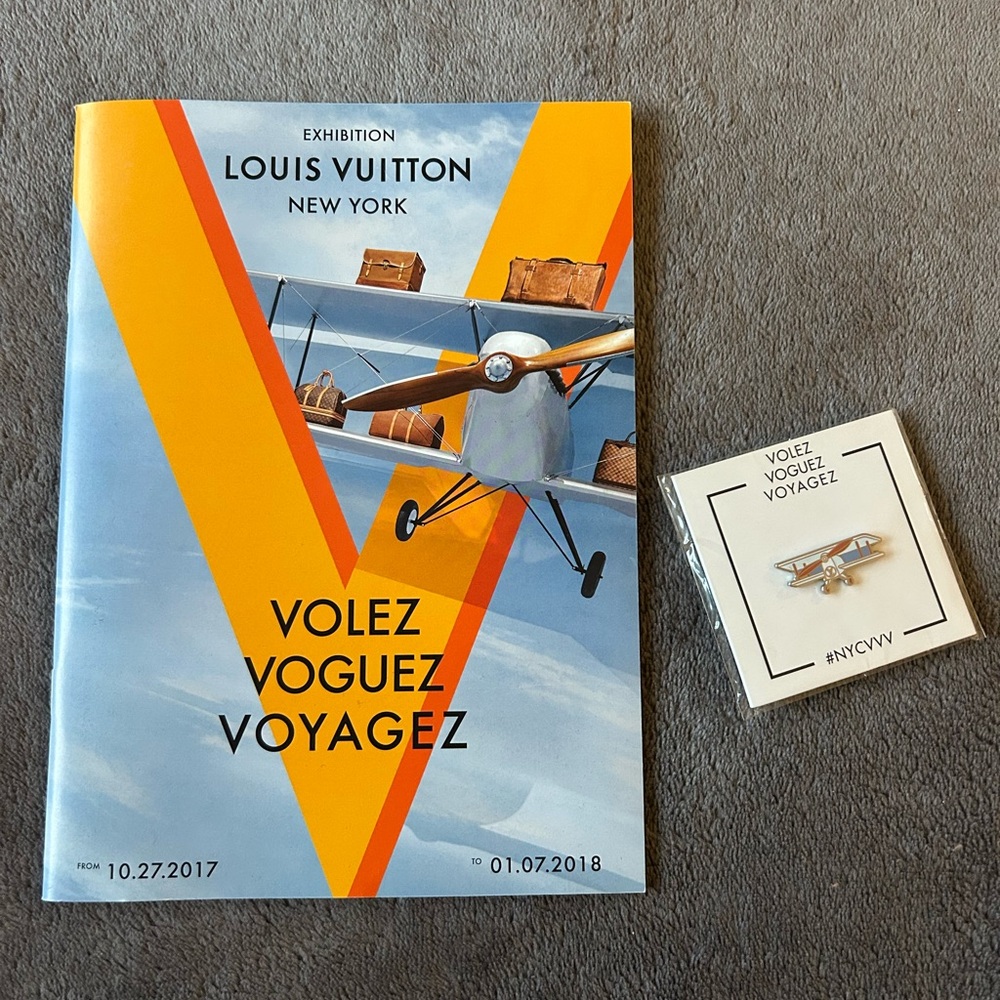 Louis Vuitton Enamel Airplane Pin & Collection Brochure - 100% Authentic & New!
